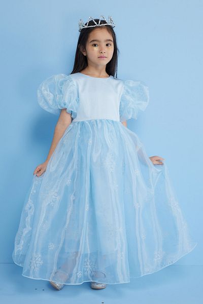 Le Mabelle Blue Snowflake Tulle Skirt Girls' Dress - Elsa