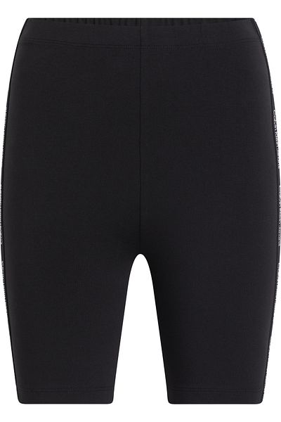 Calvin Klein Women's Brand Logo Elastic Band High Waisted Breathable Fabric Sporty Look Black Shorts J