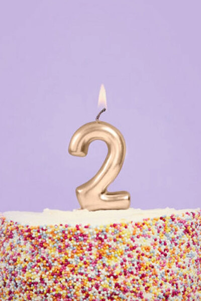 Le Mabelle Altın 2 Rakamı Mum