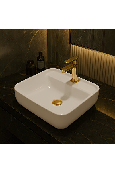 Turavit Porto Çanak Lavabo Batarya Delikli 40X40 Cm PRT0711