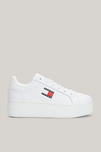 Tommy Hilfiger Dámské Logo značky Platforma Podpatky Stylově vypadající bílé tenisky Vhodné pro běžné použití En0en02518-