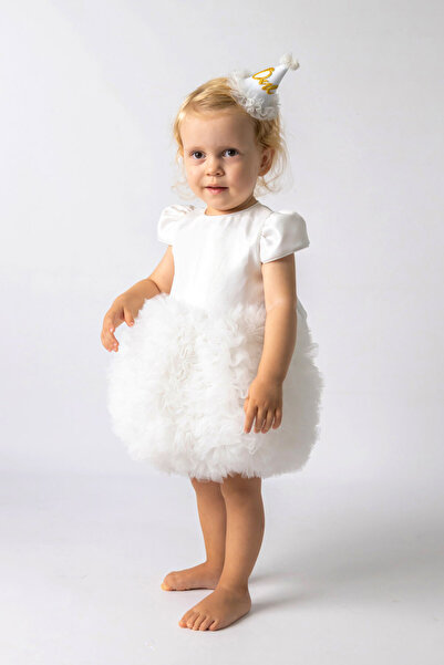 Le Mabelle White Short Sleeve Tutu Baby Princess Dress - Lina