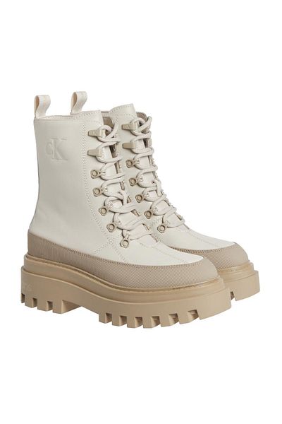 Calvin Klein Women's Calvin Klein Brand Logo Platform Heels Stylish Looking Women's Boots Cream Boots & Boots
