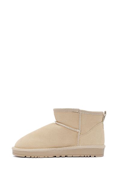 Derimod Women's Cream Short Suede Boots 24Wfd 405310