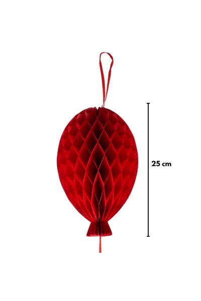 Le Mabelle Red Honeycomb Balloon Party Ornament