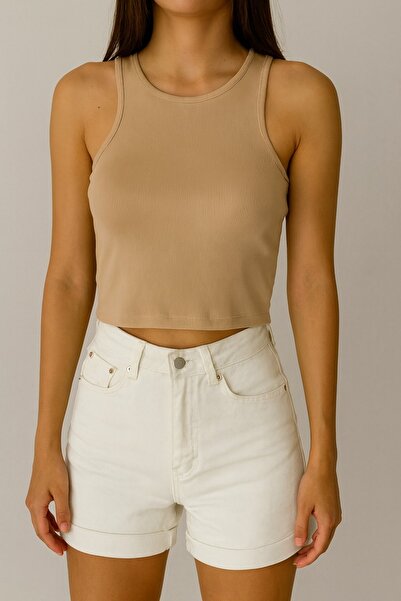 OZMN FİTİLLİ KAŞKORSE HALTER YAKA CROP