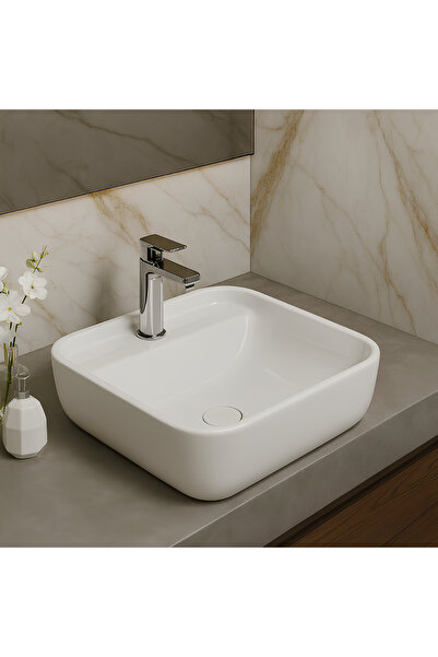 Turavit Porto Çanak Lavabo Batarya Delikli 40X40 Cm PRT0711