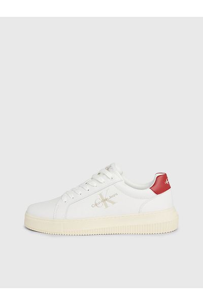 Calvin Klein Men's Brand Logo Stylish Looking Leather Suitable for Daily Use Cream White Sneaker Ym0ym00681-0kv