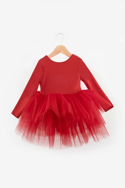 Le Mabelle Miranda - Girl's Red Tutu Skirt Ballerina Dress