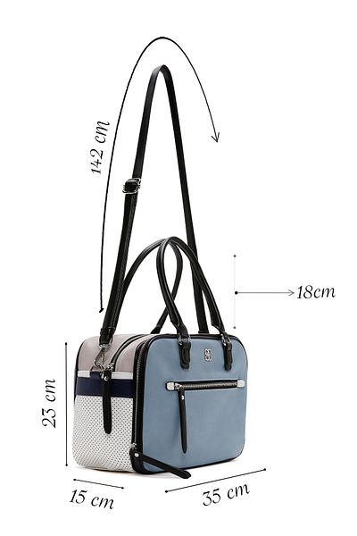Derimod Women's Navy Blue Long Strap Handbag 25Sbd 243518