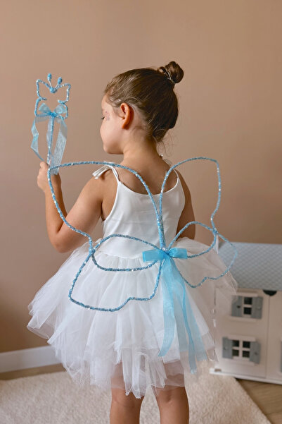 Le Mabelle Set de 2 bastoane fluture cu paiete albastre