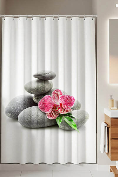 Tropikhome Banyo Perdesi Spa Desen Duş Perdesi Baskılı Polyester Kumaş Banyo ...