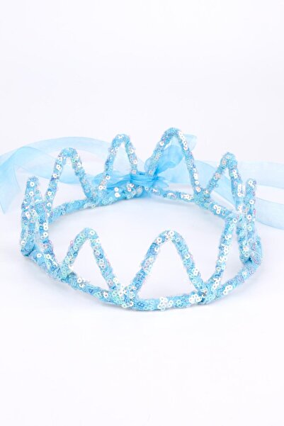 Le Mabelle Синя кругла королівська корона для дівчинки з паєтками