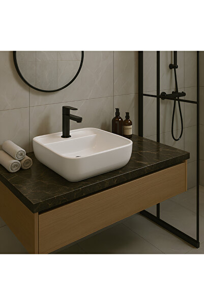 Turavit Porto Çanak Lavabo Batarya Delikli 40X40 Cm PRT0711