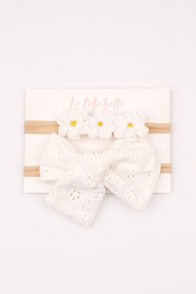 Le Mabelle Κοριτσίστικο κεφαλόδεσμο με λουλουδάτο σχέδιο - Σετ 2 τεμαχίων με ...