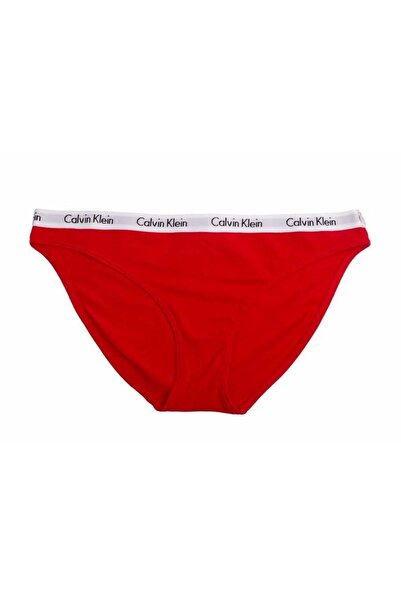 Calvin Klein Kadın Marka Logolu Elastik Bantlı Günlük Kullanıma Uygun Siyah-Kırmızı-Pembe Külot 000Q