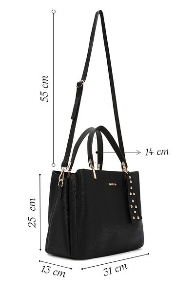 Derimod Women's Black Long Strap Handbag 25Sbd2010Ft