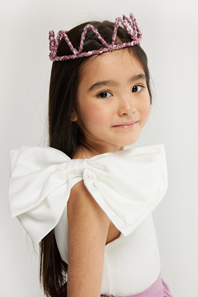 Le Mabelle Φούξια Στρογγυλή Παγιέτα Κοριτσίστικη Κορώνα Βασίλισσας