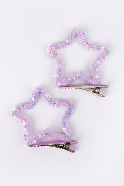 Le Mabelle Lilac Sequined Star Double Girls' Clip Buckle