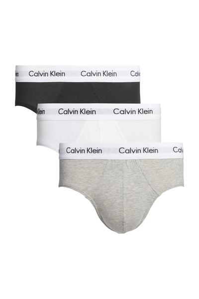 Calvin Klein Férfi márkalogós elasztikus szalag, fekete-fehér-szürke boxer mindennapi használatra 0000U266