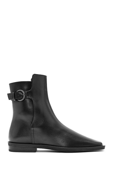 Derimod Women's Black Zippered Leather Boots 24Wfd 142518