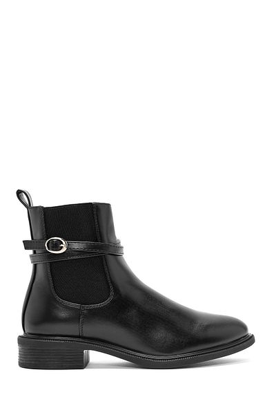 Derimod Women's Black Zippered Buckle Detailed Boots 24Wfe 401618