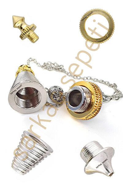 TAŞ SEPETİ Tanıklı Çift Kapaklı Pirinç Pandül Enerji Çalışmalarına Özel Hazneli Çift Renkli Arama Tarama Sarkaç