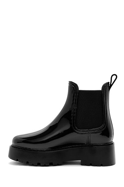 Derimod Women's Black Thick Sole Rain Boots 24Wfe4750Pv