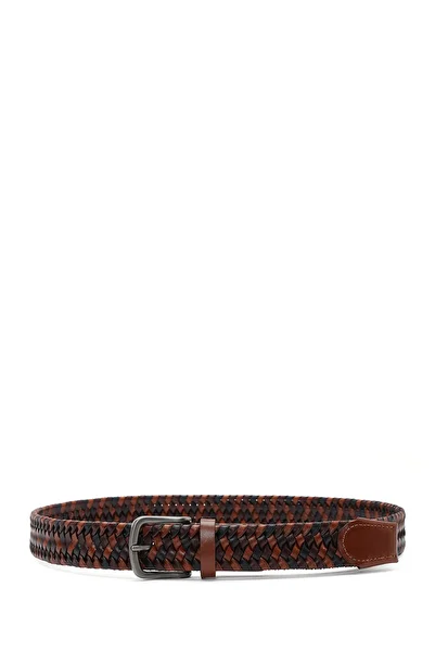 Derimod Men's Brown Braid Leather Belt 000A2D 1305229