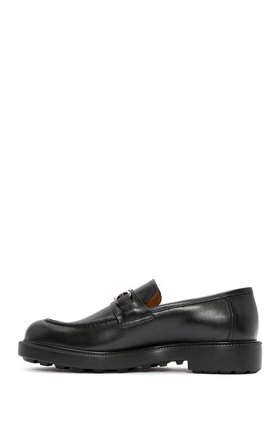 Derimod Men's Black Buckle Detailed Leather Casual Loafer 24Wfd 730518