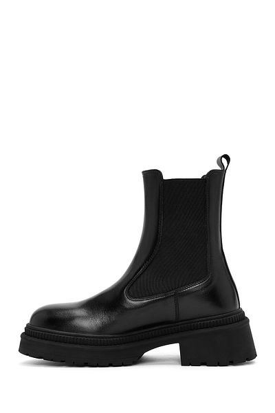 Derimod Women's Black Leather Chelsea Boots 24Wfd 512118
