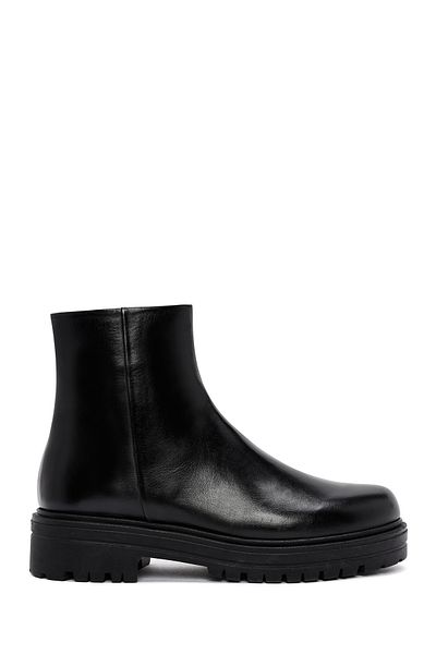 Derimod Gritti Women's Black Zippered Leather Boots 24Wfd 110618