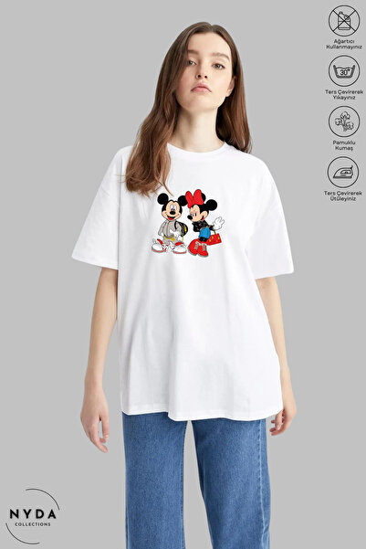 Nyda Collections Tricou unisex cu mânecă scurtă, supradimensionat, din bumbac...