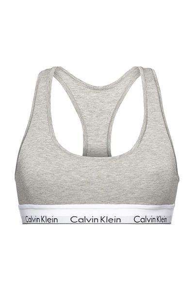 Calvin Klein Women's White Sports Bra - Elastic Band, Minimal Design F3785E-100