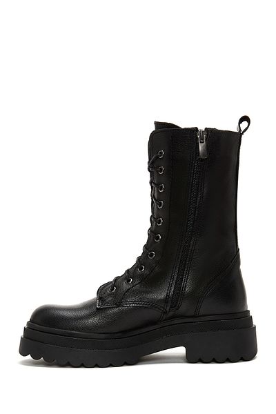 Derimod Black Leather Women's Boots - Zippered, 24WFD 182118