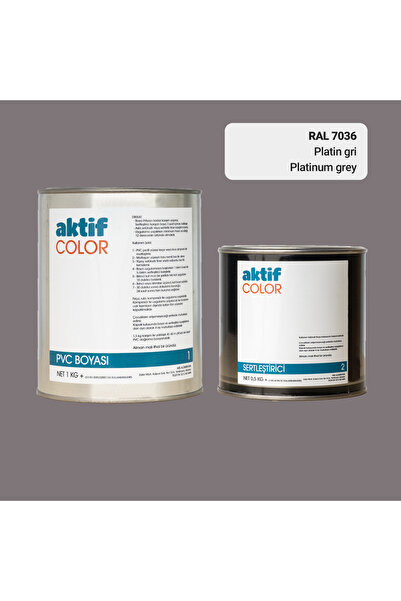 Aktif Color RAL 7036 - Platin Gri / Aktif Color Pvc Boyası (Pimapen Boyası) 1,5 Kg / Gri Tonlar