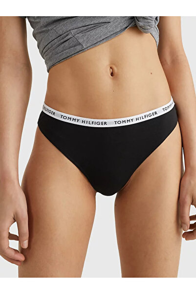 Tommy Hilfiger Kadın Marka Logılu Elastik Bantlı Organik Pamuklu Günlük Kullanımlı Siyah-Siyah-Siya