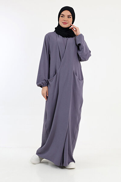 Berel Moda Double Pocket Casual Bihter Cross Dress Gray