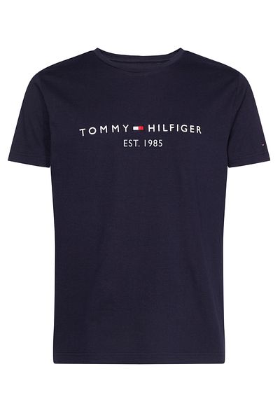 Tommy Hilfiger Pánské tričko s logem značky vhodné pro každodenní nošení z organické bavlny v námořnické modré MW0MW114