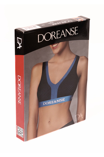 Doreanse Women's Blue Cross Rubber Mesh Detailed Sports Bra 5586