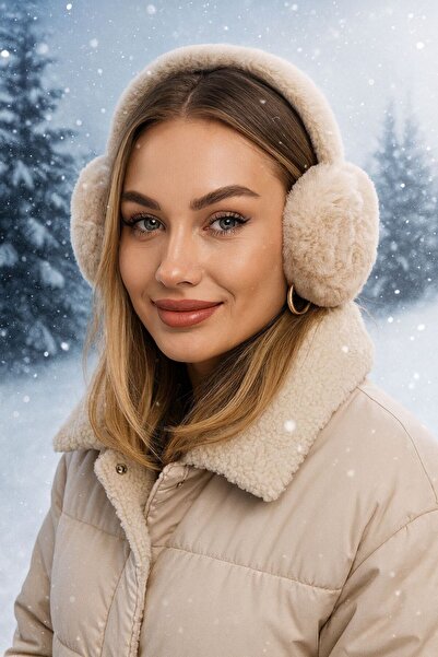 Axesoire 18014 Peluş Bej Kulaklık