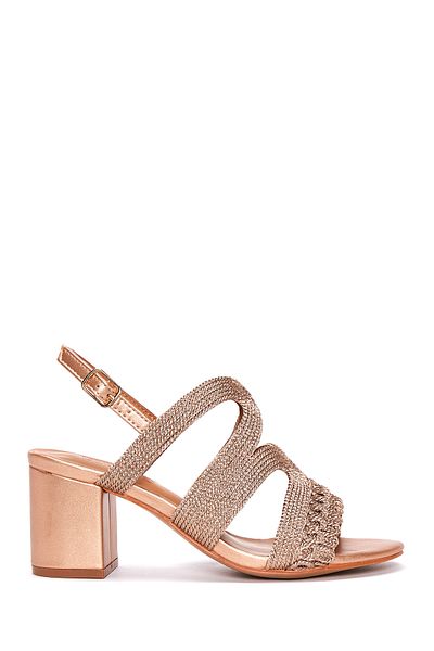 Derimod Women's Pink Ankle Strap Heeled Sandals 24Sfe463314