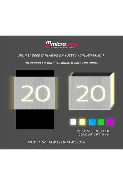 Yönline Fuchsia Illuminated Customizable Door Number 18X11 cm
