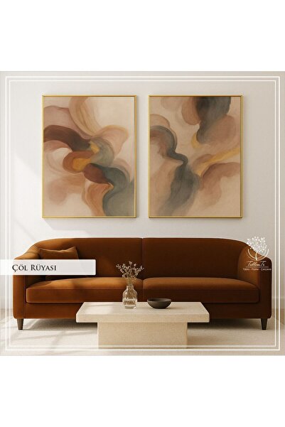 Tablomtr Metal Çerçeveli Gerçek Camlı Çöl Rüyası 2'li Tablo