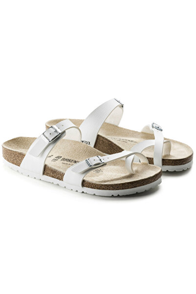 Birkenstock Papuci albi pentru femei cu logo-ul mărcii, cu aspect elegant, cu talpă confortabilă, potriviti pentru utilizarea zilnică 07105