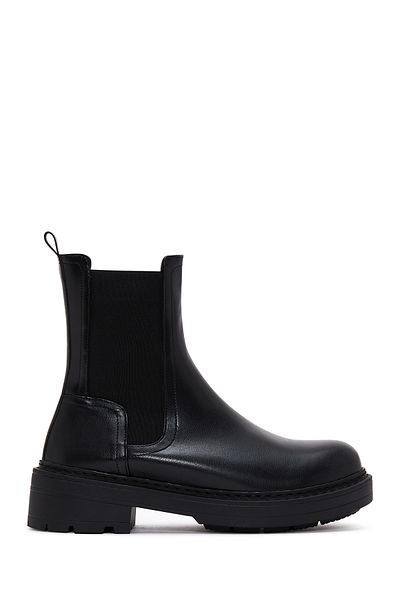Derimod Women's Black Thick Soled Chelsea Boots 23Wfe400618