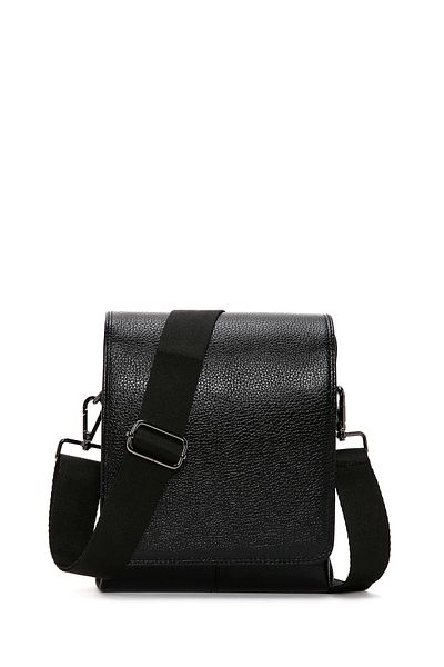 Derimod Men's Black Leather Messenger Bag 23Sbd3103Ft