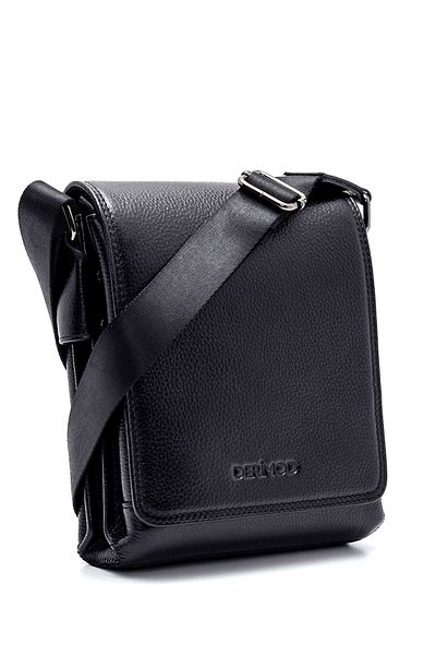Derimod Men's Black Leather Messenger Bag 21Sbd3106Ft