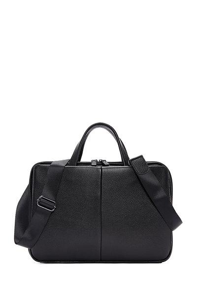 Derimod Men's Black Leather Laptop Bag 21Sbd3108Ft