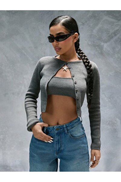 Dier Moda Γυναικείο παλτό μπλούζας με δύο σετ με κουμπιά με λουράκι